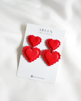 Scalloped Valentine Clay Earrings
