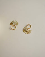 Clip On Hoop Earrings With Brass Charm