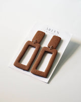 Rectangle Polymer Clay Hoop Earrings