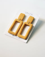 Rectangle Polymer Clay Hoop Earrings