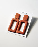 Rectangle Polymer Clay Hoop Earrings