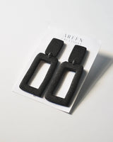 Rectangle Polymer Clay Hoop Earrings