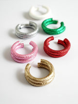 Holiday Clay Hoops in Glitter