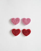 Glitter Heart Polymer Clay Earrings, in Pink