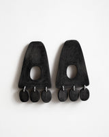 Black Distressed Polymer Clay Earrings