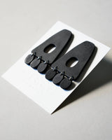 Black Distressed Polymer Clay Earrings