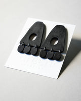 Black Distressed Polymer Clay Earrings
