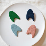 Abstract Arch Large Polymer Clay Stud Earrings, Pierced or Non-Pierced Clip On