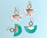 Raffia Straw Fan Earrings