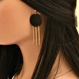 Black Brass Statement Earrings