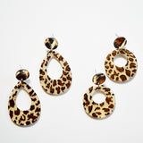 Teardrop Leopard Color Hoops