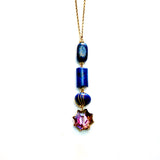 Lapis Lazuli Beaded Stone Gold Necklace