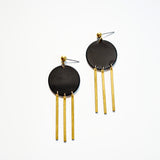 Black Brass Statement Earrings