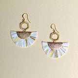 Raffia Straw Fan Earrings