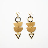 Brass Statement Earrings w/ Bead Woven Tops