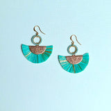 Raffia Straw Fan Earrings