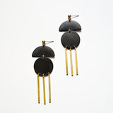 Black Brass Half Moon Statement Earrings