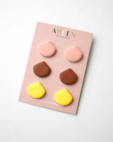 Polymer Clay Stud Earrings, Pierced or Non Pierced Clip On