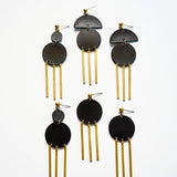 Black Brass Statement Earrings
