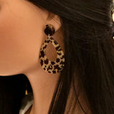 Teardrop Leopard Color Hoops