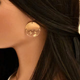 Acetate Gold Foil Brass Statement Earrings