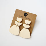 Sophia Polymer Clay Earrings, Ivory