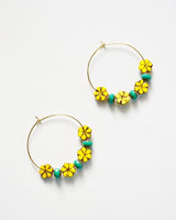 Daisy and Turquoise Hoops