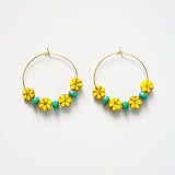Daisy and Turquoise Hoops