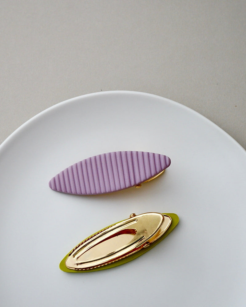 Oval Polymer Clay Hair Clips / Barrettes with Alligator Metal Clips