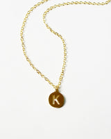 Gold Initial & Black Beaded Necklace Set