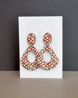 Handmade Textured Polymer Clay Statement Earrings. Stylish and modern. These bold statement earrings are light enough to wear all day. Hypoallergenic titanium posts, stainless steel posts or clip-on.