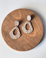 Handmade Textured Polymer Clay Statement Earrings. Stylish and modern. These bold statement earrings are light enough to wear all day. Hypoallergenic titanium posts, stainless steel posts or clip-on.