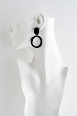 Polymer Clay Dangle Hoop Earrings