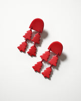 Red Christmas Polymer Clay Earrings
