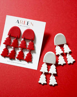 Red Christmas Polymer Clay Earrings