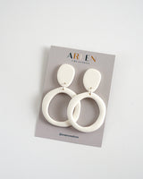 Polymer Clay Dangle Hoop Earrings