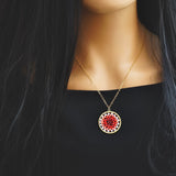 Turquoise Mix Beaded Crystal Woven Pendant Necklace