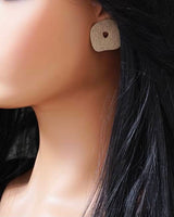Textured Polymer Clay Studs Earrings with Titanium Earring Posts
