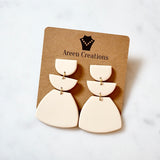 Sophia Polymer Clay Earrings, Ivory