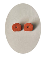 Terracotta Textured Polymer Clay Studs Earrings with Titanium Earring Posts