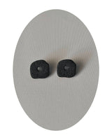 Black Textured Polymer Clay Studs Earrings with Titanium Earring Posts