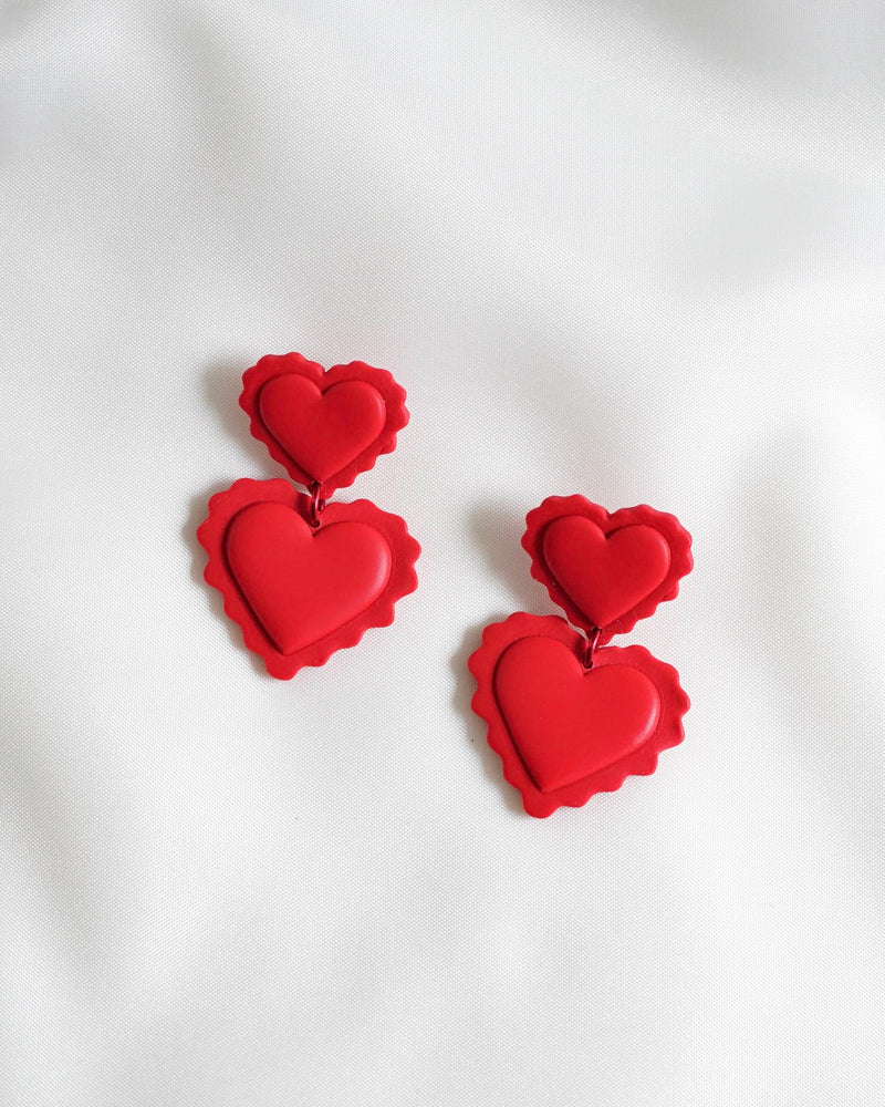 Scalloped Valentine Clay Earrings