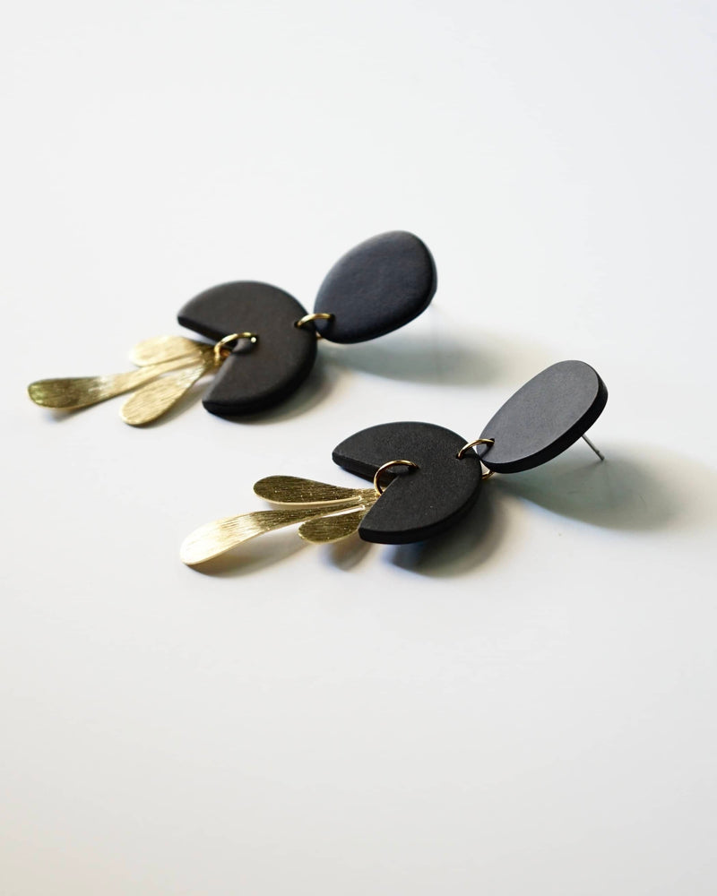 Emmie Polymer Clay Earrings - Black