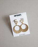 Hammered Brass Hoop Earrings