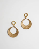 Hammered Brass Hoop Earrings