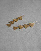 Hammered Brass Triangle Earrings