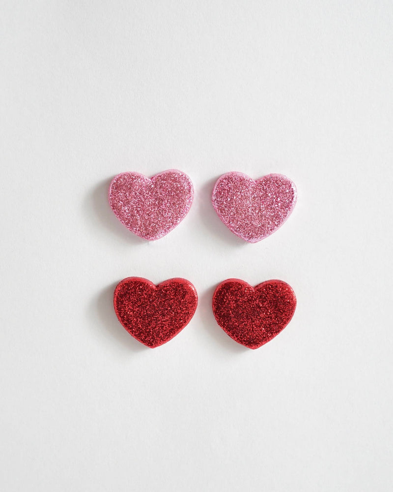 Glitter Heart Polymer Clay Earrings