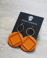 Clay Brass Geometric Earrings