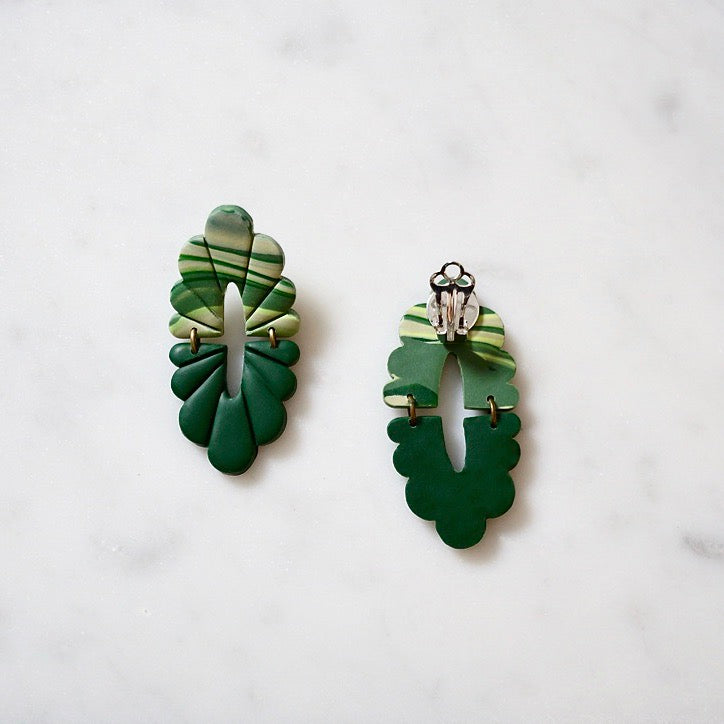 Audra Polymer Clay Earrings, Green