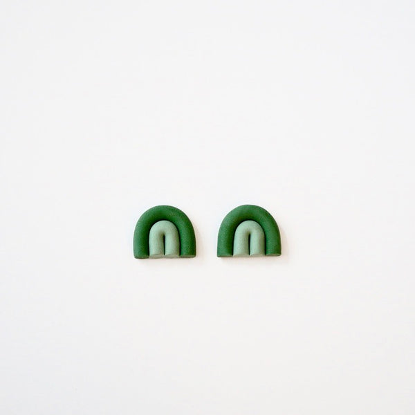 Green Arch Polymer Clay Studs